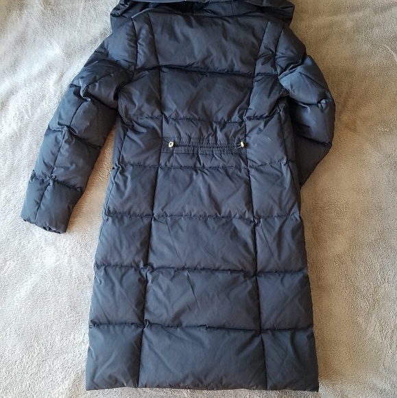 Cole Haan Navy Hooded Long Puffer Coat Size Small - Picture 5 of 8